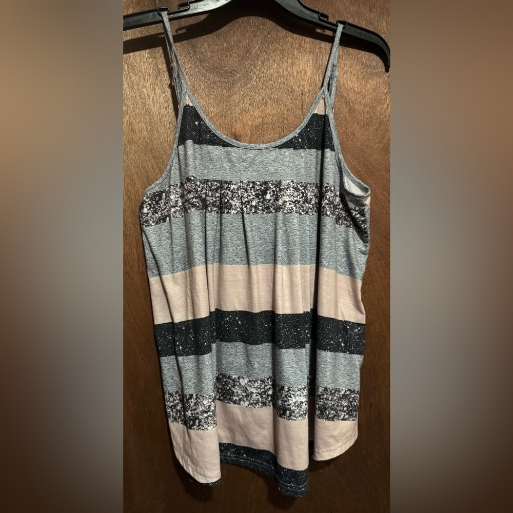 Large multi color spaghetti strap top